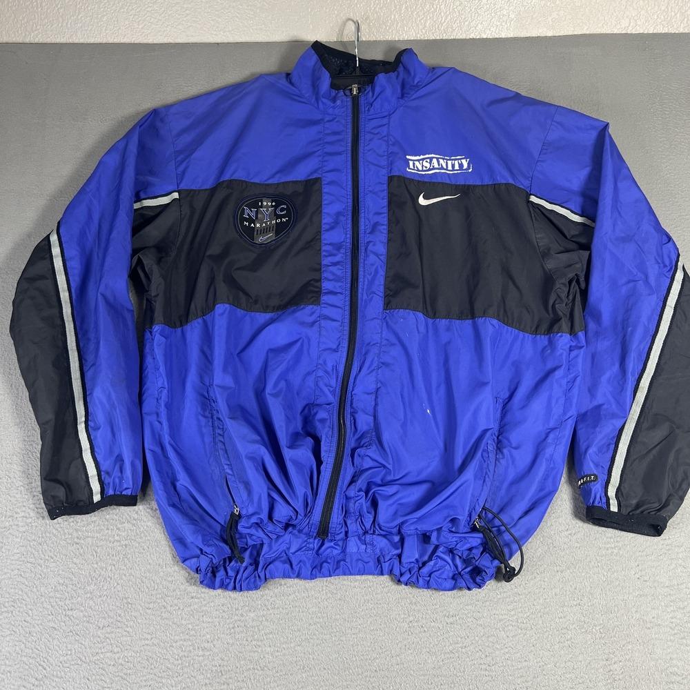 Vintage NYC Marathon Jacket Mens XL Nike Clima Fit Running 90s Insanity